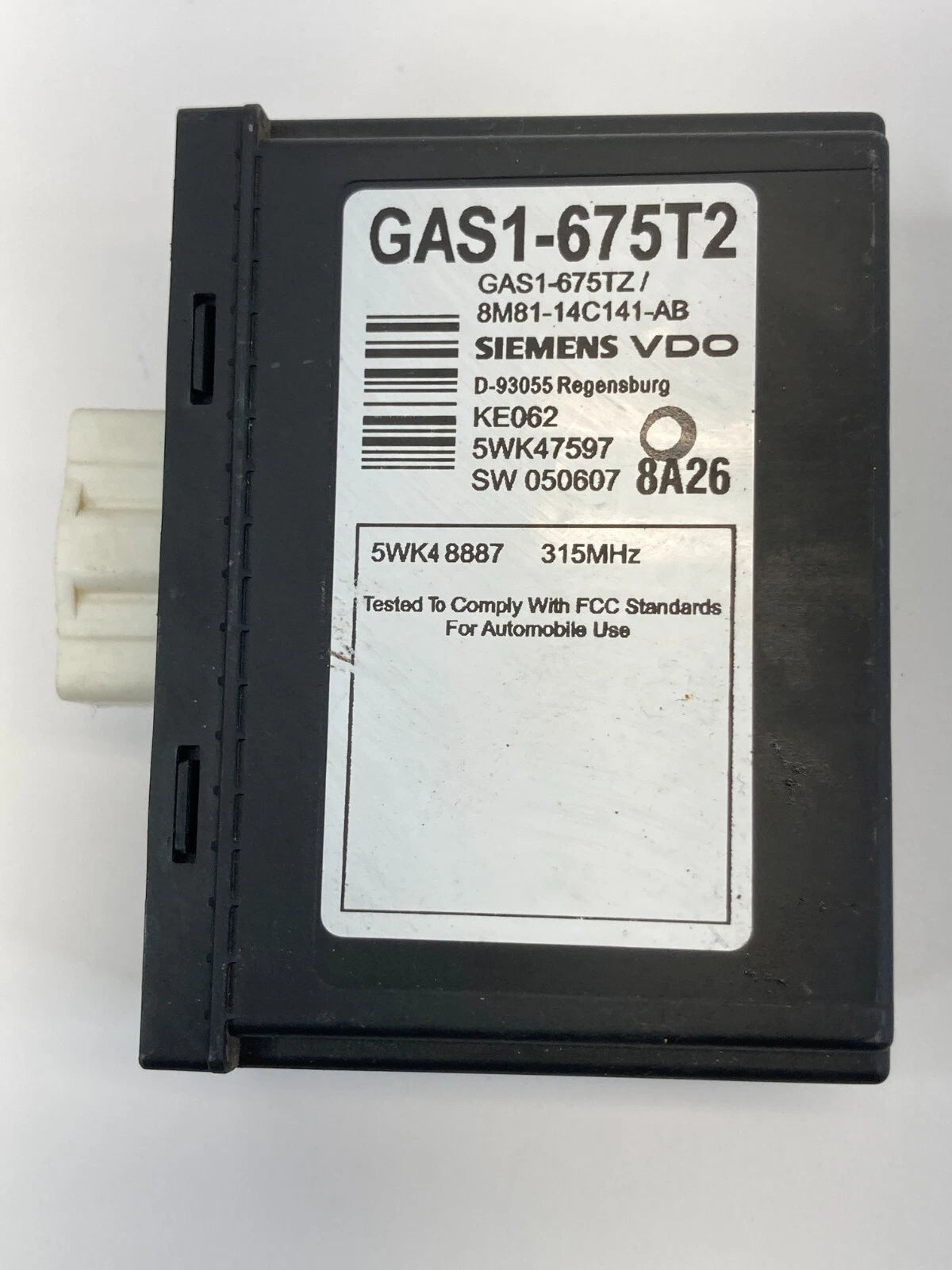 2006-2008 MAZDA6 MAZDA 6 TIRE PRESSURE MONITORING CONTROL MODULE GAS1-675T2 OEM