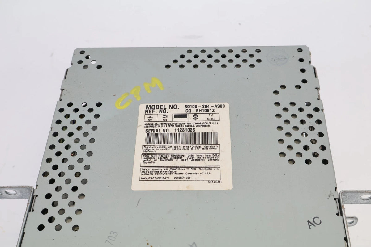 01 02 HONDA ACCORD RADIO AM FM 6 CD CASSETTE PLAYER RECEIVER 39100-S84-A300 OEM