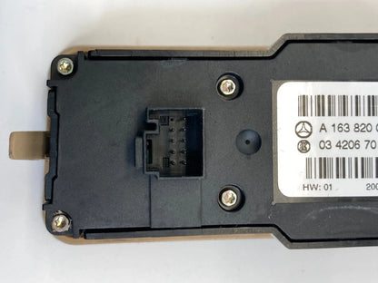 2002 2003 MERCEDES-BENZ ML 320 REAR WINDOW SWITCH W/ CLIMATE CONTROL A1638200326