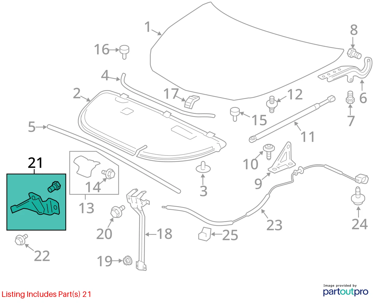 2009-2012 CHEVROLET TRAVERSE FRONT SIDE HOOD LATCH LOCK ASSEMBLY 20941472 OEM