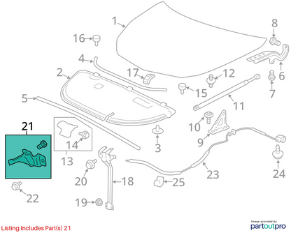 2009-2012 CHEVROLET TRAVERSE FRONT SIDE HOOD LATCH LOCK ASSEMBLY 20941472 OEM