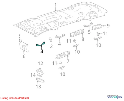 05-09 CHEVROLET TRAILBLAZER REAR RIGHT SIDE INNER ROOF GRAB GRIP HANDLE 15269142