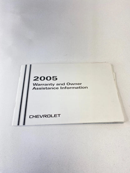 2005 CHEVROLET MONTE CARLO OWNERS MANUAL WARRANTY ASSISTANCE INFORMATION GUIDE