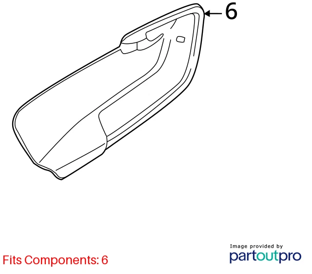2011-2018 VOLVO S60 REAR RIGHT SIDE DOOR HANDLE TRIM MOLDING ASSEMBLY 8635882