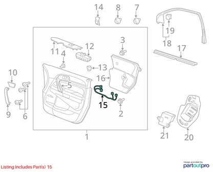2009 BUICK ENCLAVE FRONT RH DOOR LOOM WIRE HARNESS PLUGS OEM FACTORY 20762634
