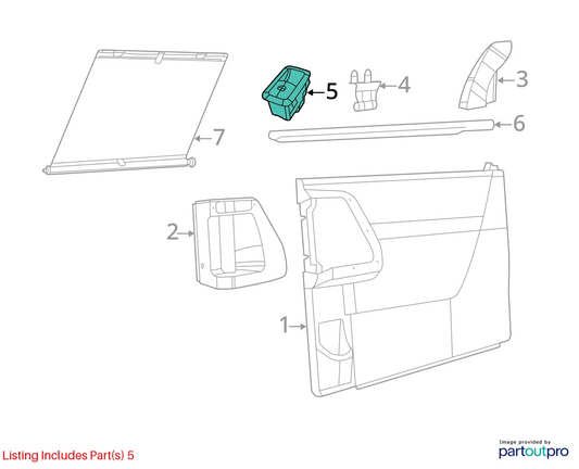 12-16 CHRYSLER TOWN & COUNTRY REAR RIGHT DOOR POWER WINDOW SWITCH 68110868AA OEM