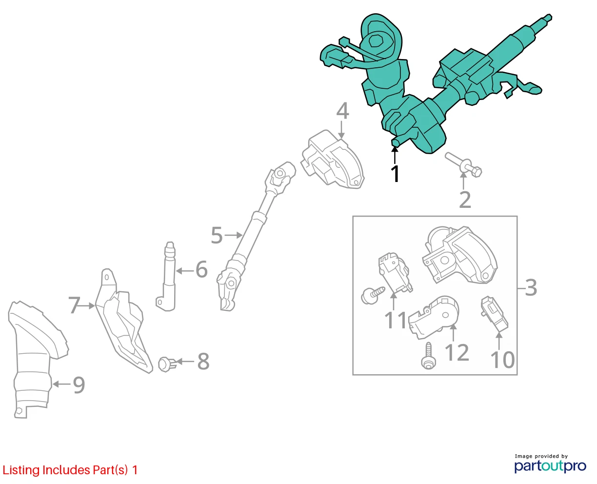 2014-2019 TOYOTA COROLLA POWER STEERING COLUMN UPPER OEM FACTORY 45250-02890