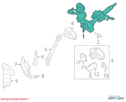 2014-2019 TOYOTA COROLLA POWER STEERING COLUMN UPPER OEM FACTORY 45250-02890