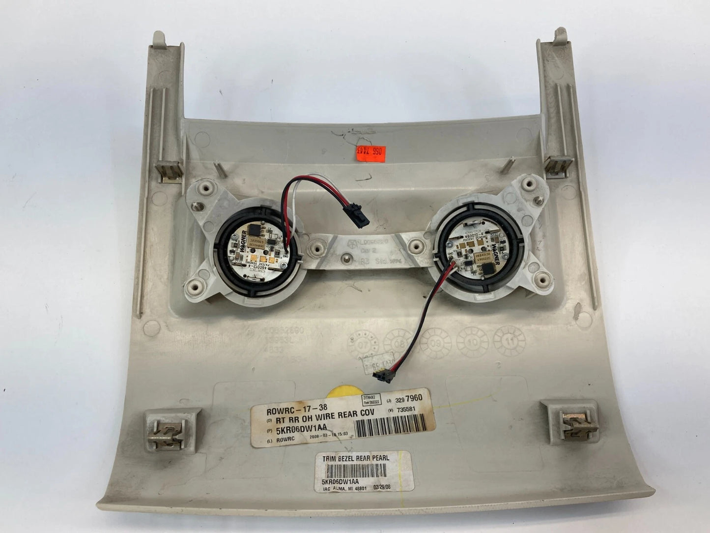 2008-2010 CHRYSLER TOWN & COUNTRY OVERHEAD CONSOLE LIGHT COVER BEZEL 5KR06DW1AA
