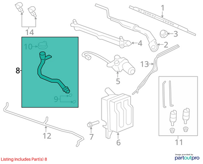 2012 2013 2014 2015 CHEVROLET CAPTIVA SPORT COOLANT PIPE TUBE DUCT 96673289 OEM
