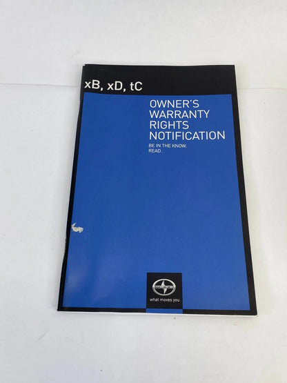 2010 SCION XD OWNER'S MANUAL & WARRANTY INFORMATION MAINTENANCE BOOK W/ CASE