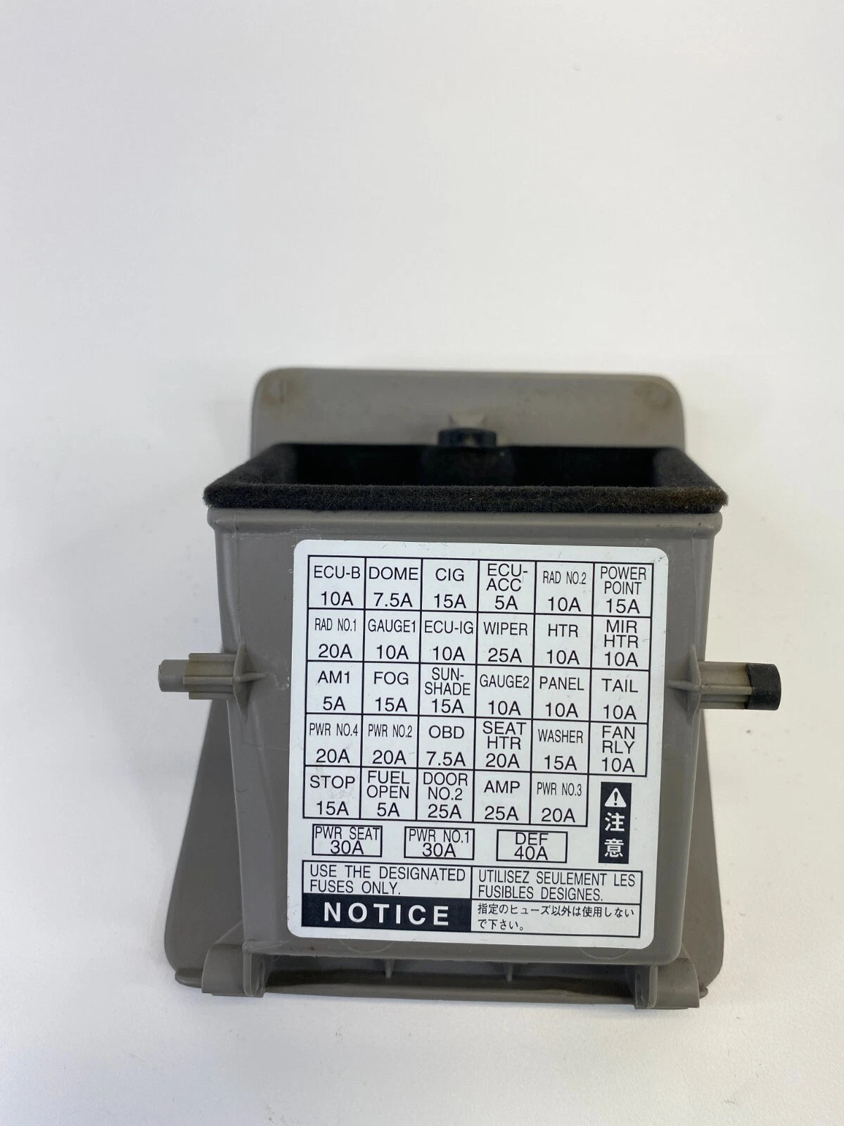 02 03 LEXUS ES300 04-06 LEXUS ES330 DASH COIN POCKET STORAGE FUSE BOX CAP OEM