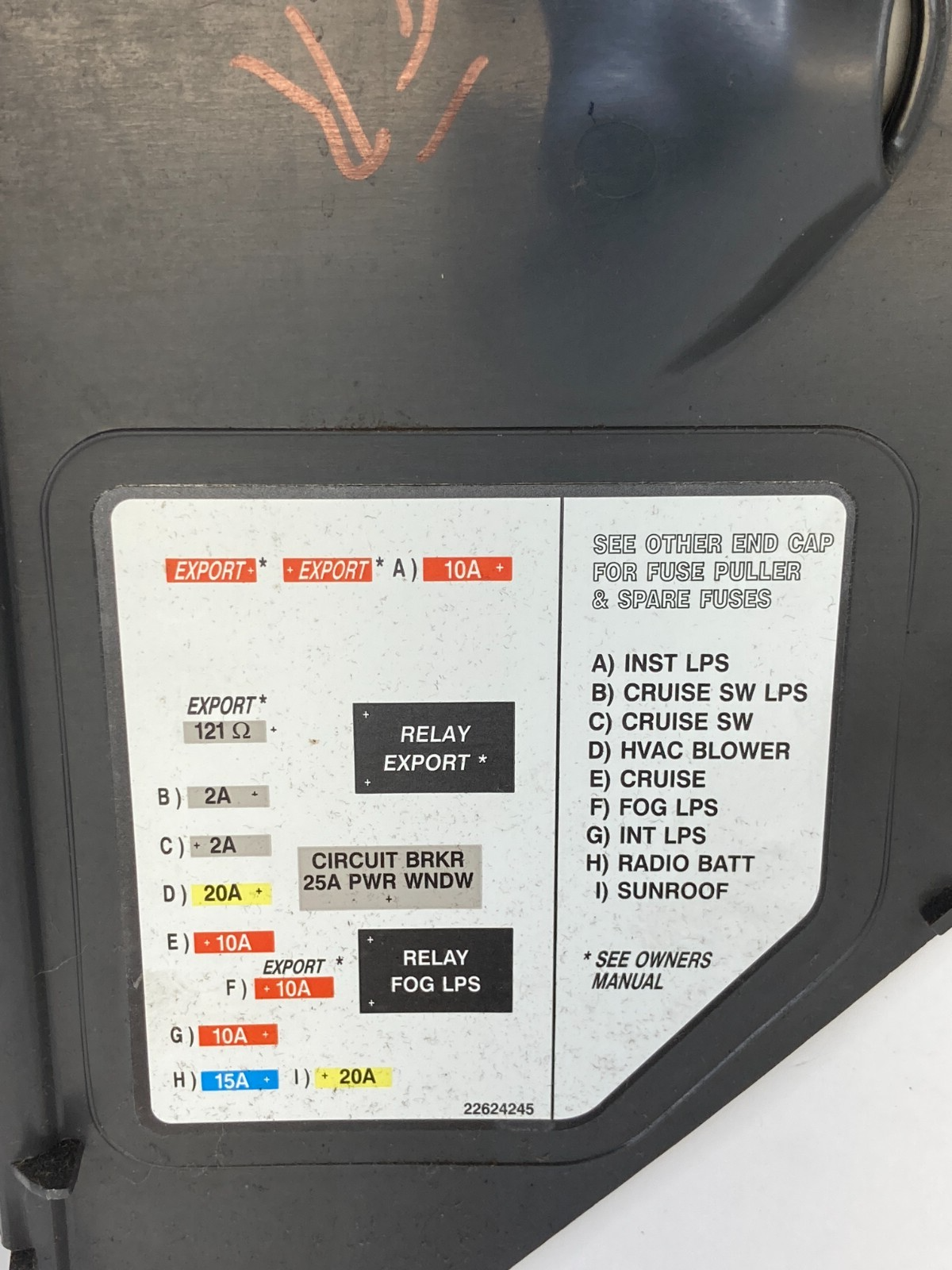 2002-2005 Pontiac Grand Am Dash Right Side Fuse Box End Cap Trim Cover 22618850