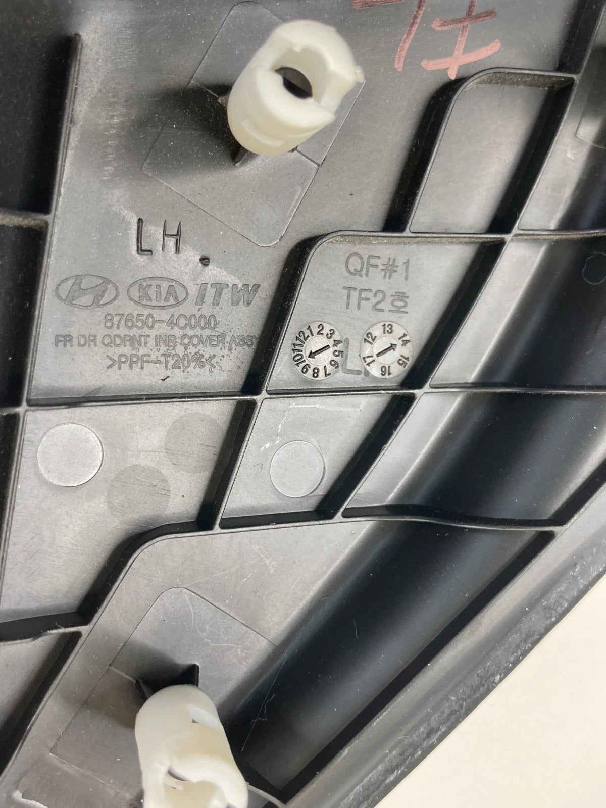 12-15 KIA OPTIMA FRONT LEFT SIDE DOOR MIRROR CORNER COVER TRIM 87650-4C000 OEM