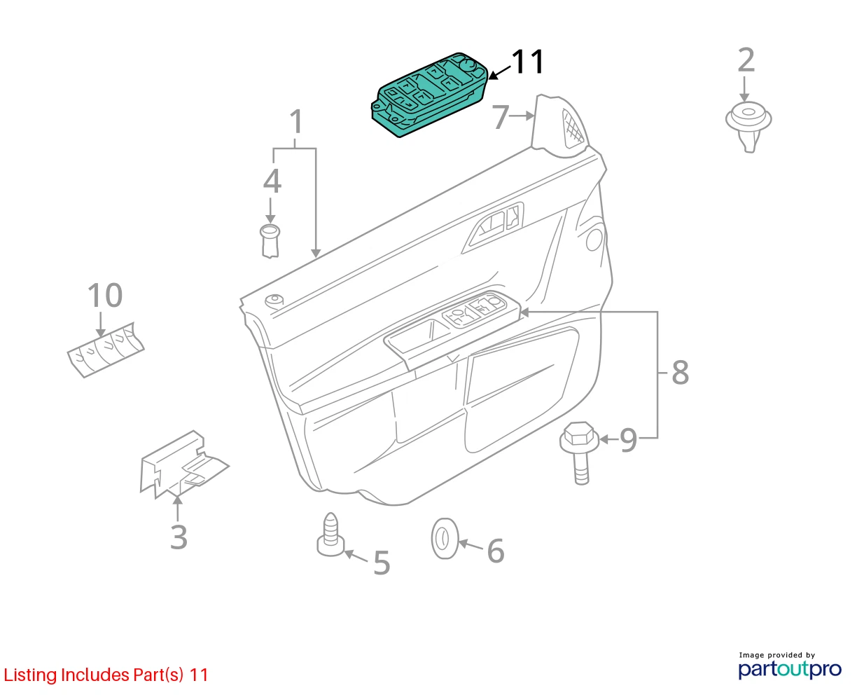 2007 VOLVO S40 S 40 FRONT RIGHT SIDE DOOR POWER WINDOW CONTROL SWITCH 30774162
