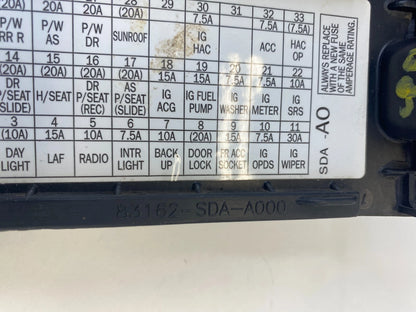 2003-2007 HONDA ACCORD INTERIOR KICK PANEL FUSE BOX COVER 83162-SDA-A000 OEM