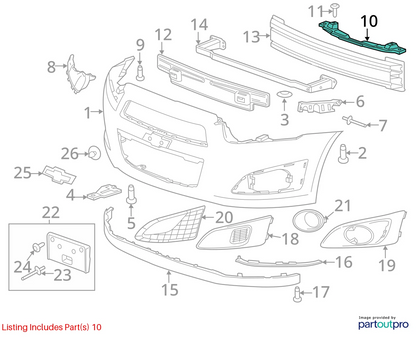 2012-2016 CHEVROLET SONIC FRONT GRILLE BUMPER MOUNT BRACKET SUPPORT 95026539 OEM