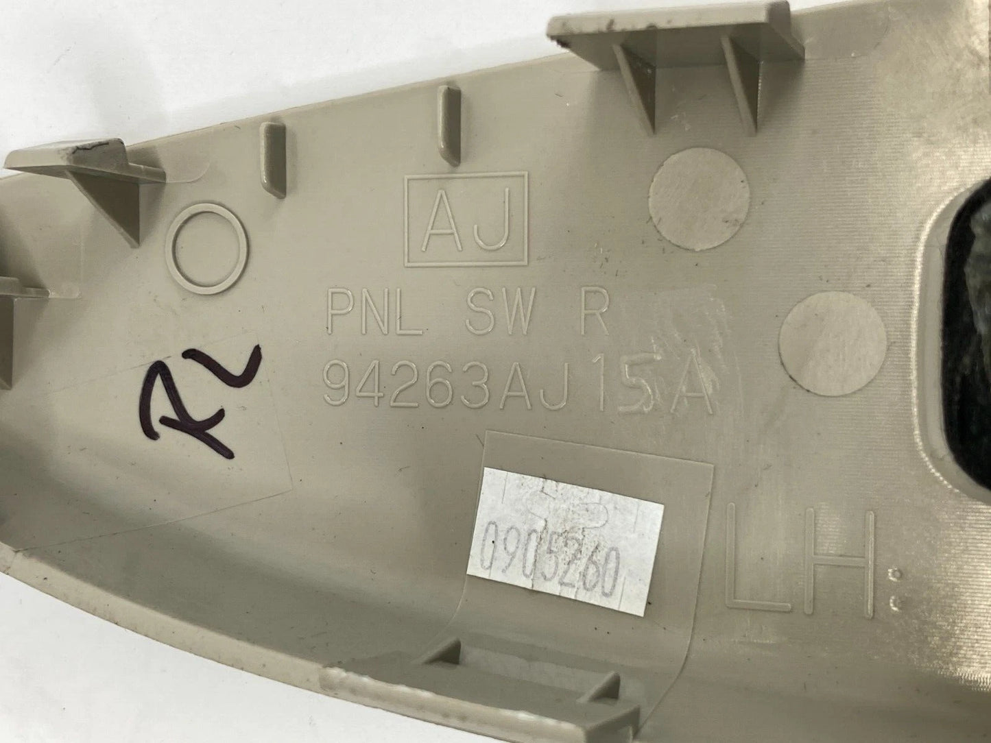 2010-2014 SUBARU OUTBACK LEGACY REAR LEFT WINDOW SWITCH PANEL BEZEL 94263AJ15A