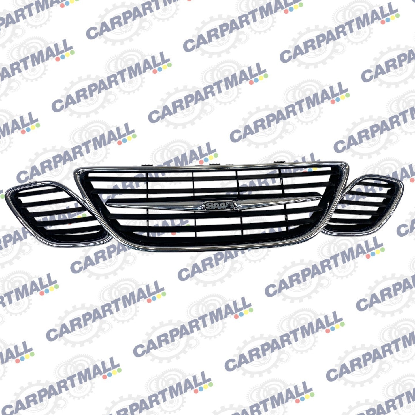 2003-2007 Saab 9-3 Sedan Front Bumper Radiator Center Grille Set of 3 OEM