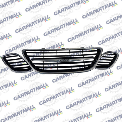 2003-2007 Saab 9-3 Sedan Front Bumper Radiator Center Grille Set of 3 OEM