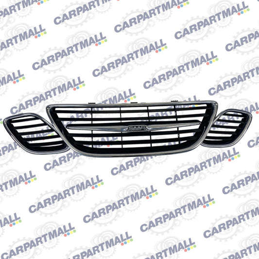 2003-2007 Saab 9-3 Sedan Front Bumper Radiator Center Grille Set of 3 OEM