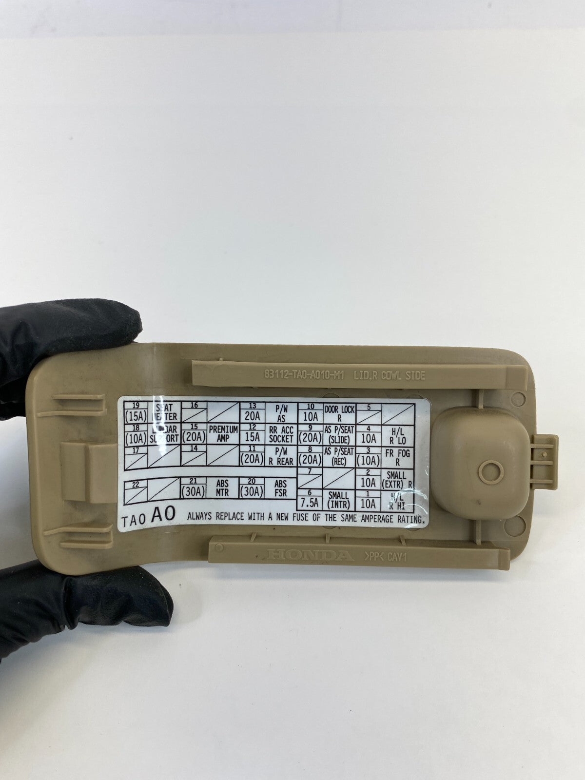 08-12 Honda Accord Right Lower Cowl Fuse Box Lid Door Cover 83112-TA0-A010 OEM