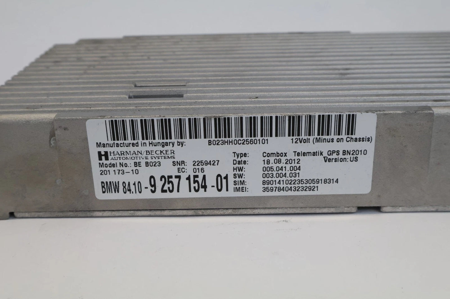 11-16 BMW 528I COMBOX TELEMATICS COMMUNICATION CONTROL MODULE 84109257154 OEM