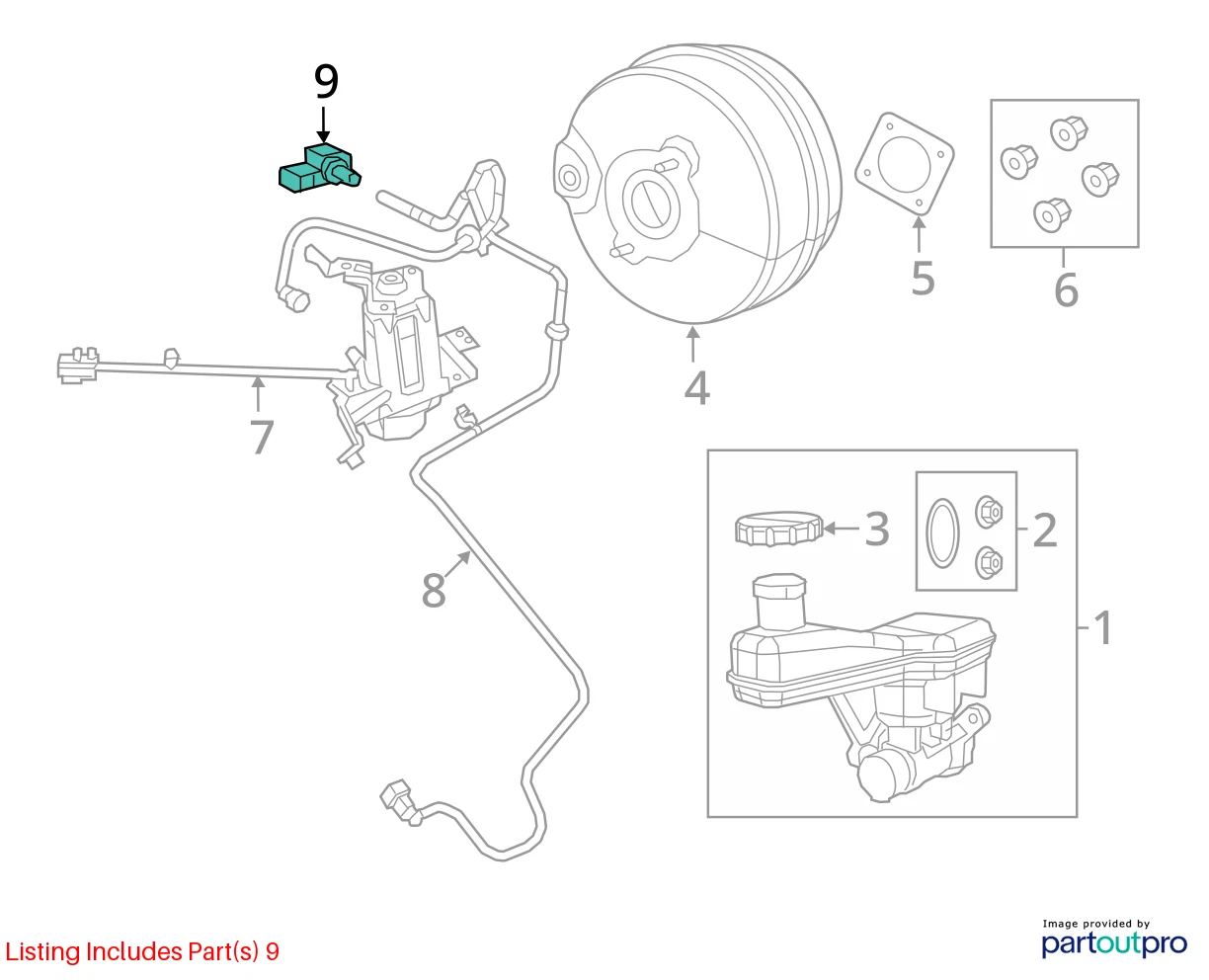 2011 2012 2013 CHRYSLER TOWN & COUNTRY BRAKE BOOSTER CHECK VALVE 68053596AA OEM