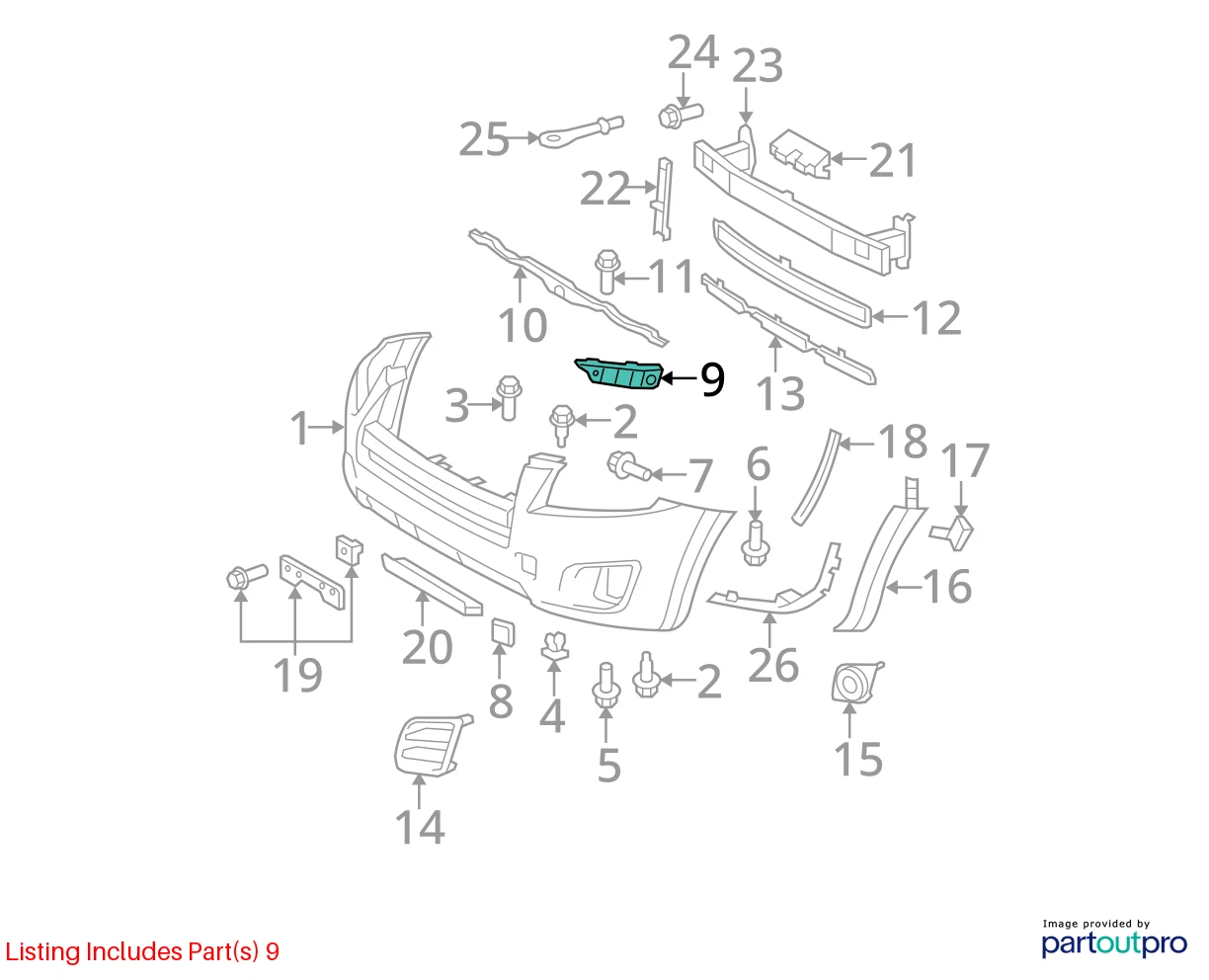 2006-2012 TOYOTA RAV4 FRONT RIGHT BUMPER BRACKET RETAINER COVER STAY 52535-0R010