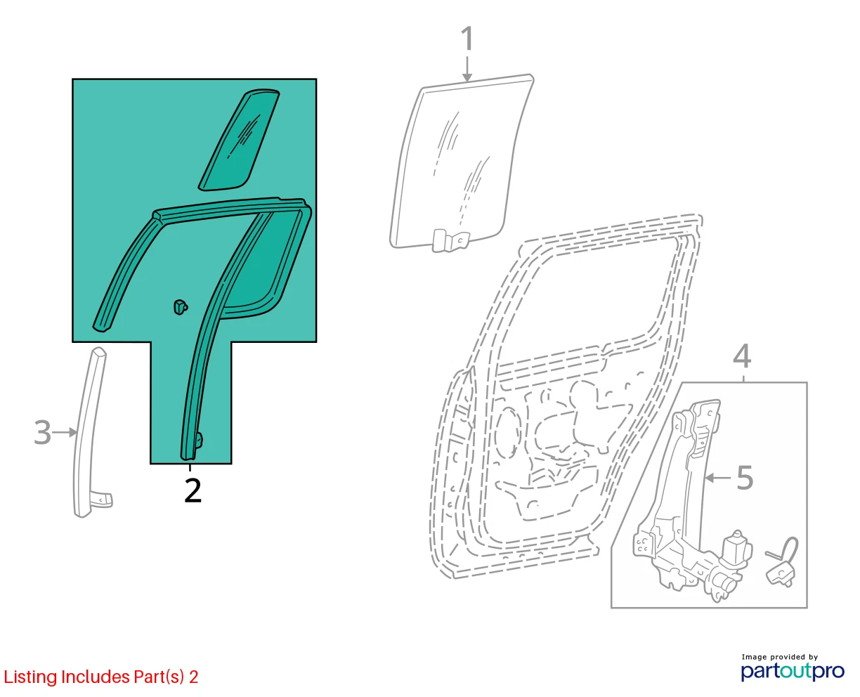 02-05 FORD EXPLORER REAR RIGHT BACK PASSENGER DOOR VENT WINDOW GLASS DV09874YPY