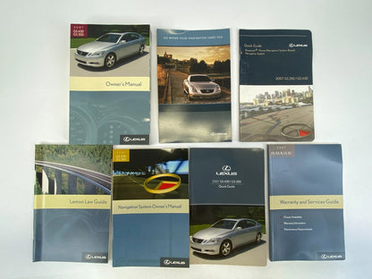 2007 LEXUS GS350 GS430 OWNERS MANUAL WARRANTY NAVIGATION GUIDE SET W/ CASE OEM