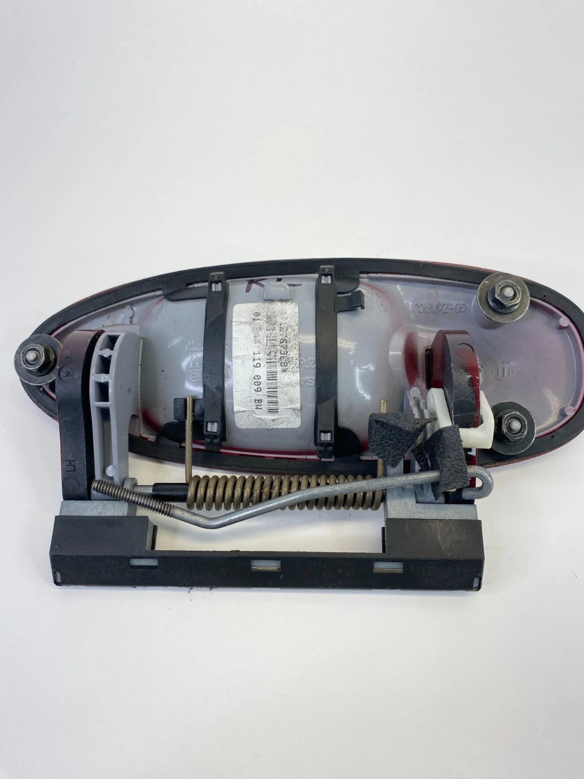 03-07 SAAB 9-3 REAR LEFT SIDE EXTERIOR DOOR HANDLE ASSEMBLY 294 CHILI RED OEM