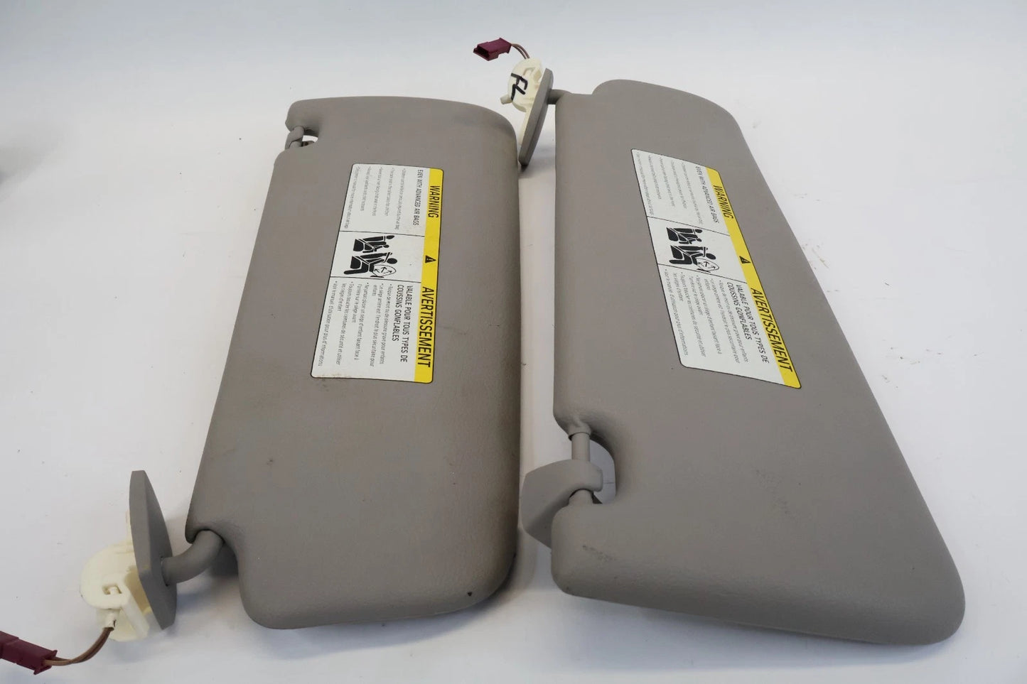 11-16 BMW 528I 535I 550I SUNVISOR SUN VISORS SHADE SET PAIR LH RH W/ MIRROR OEM