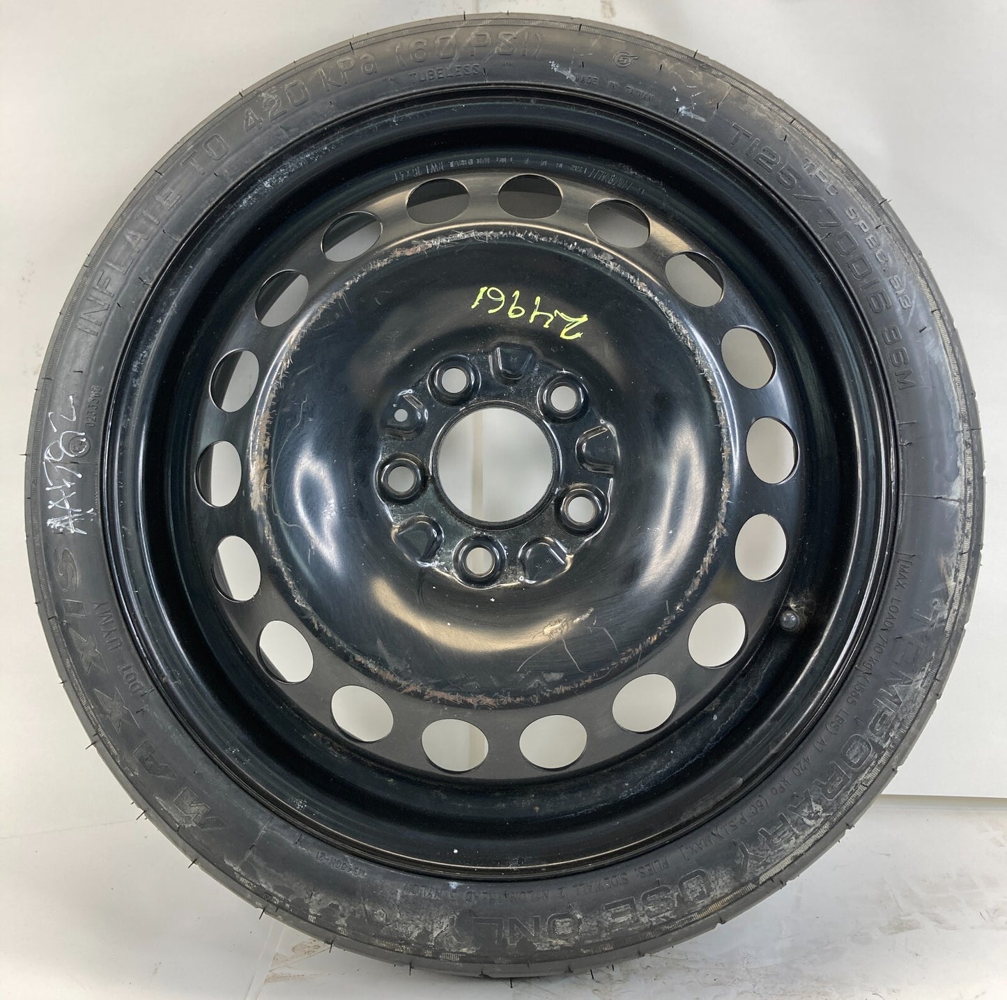 2005-2010 Pontiac G6 Emergency Spare Tire Wheel Compact Donut T125/70D16 110M
