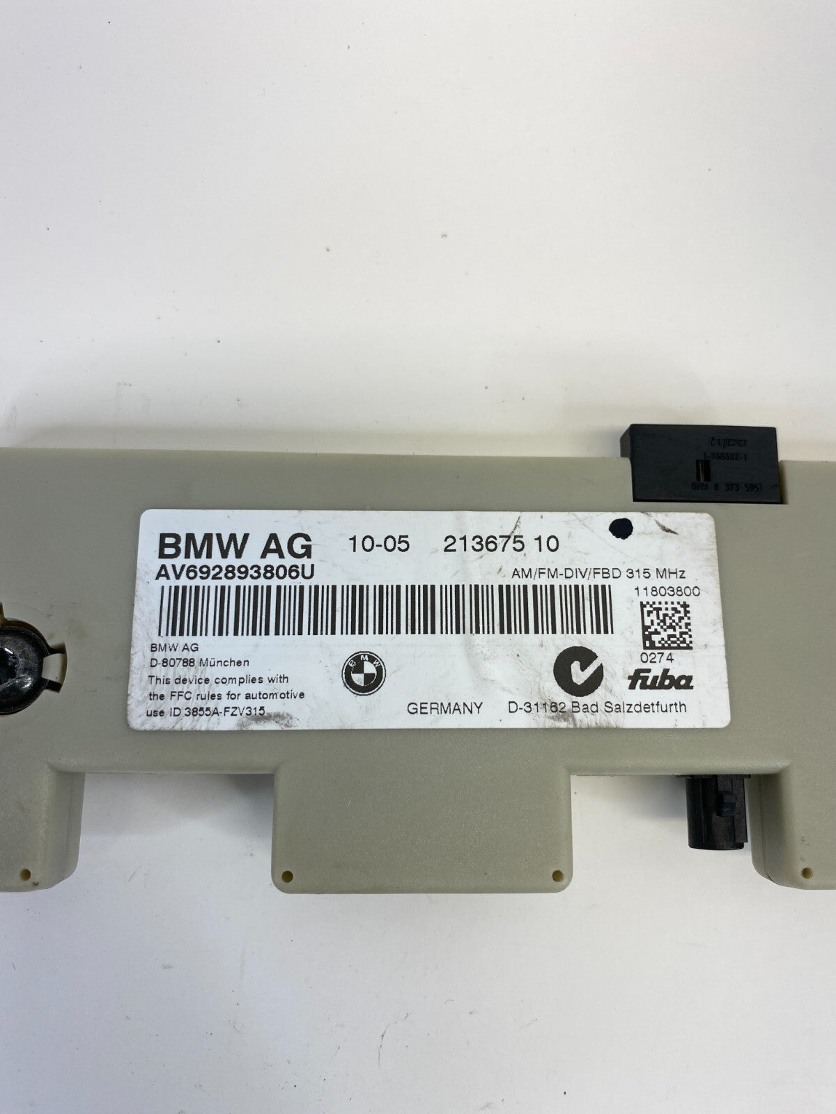 2006 BMW 330i 325i 325xi Antenna Amplifier Control Module Unit AV692893806U