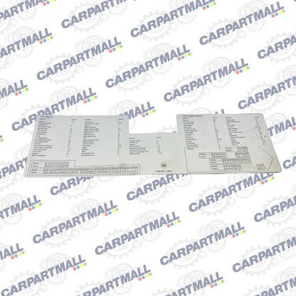 2006 06 BMW 530I 3.0L 24V CVT FUSE BOX DIAGRAM STICKER LABEL 69565299 OEM