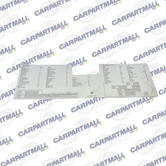 2006 06 BMW 530I 3.0L 24V CVT FUSE BOX DIAGRAM STICKER LABEL 69565299 OEM