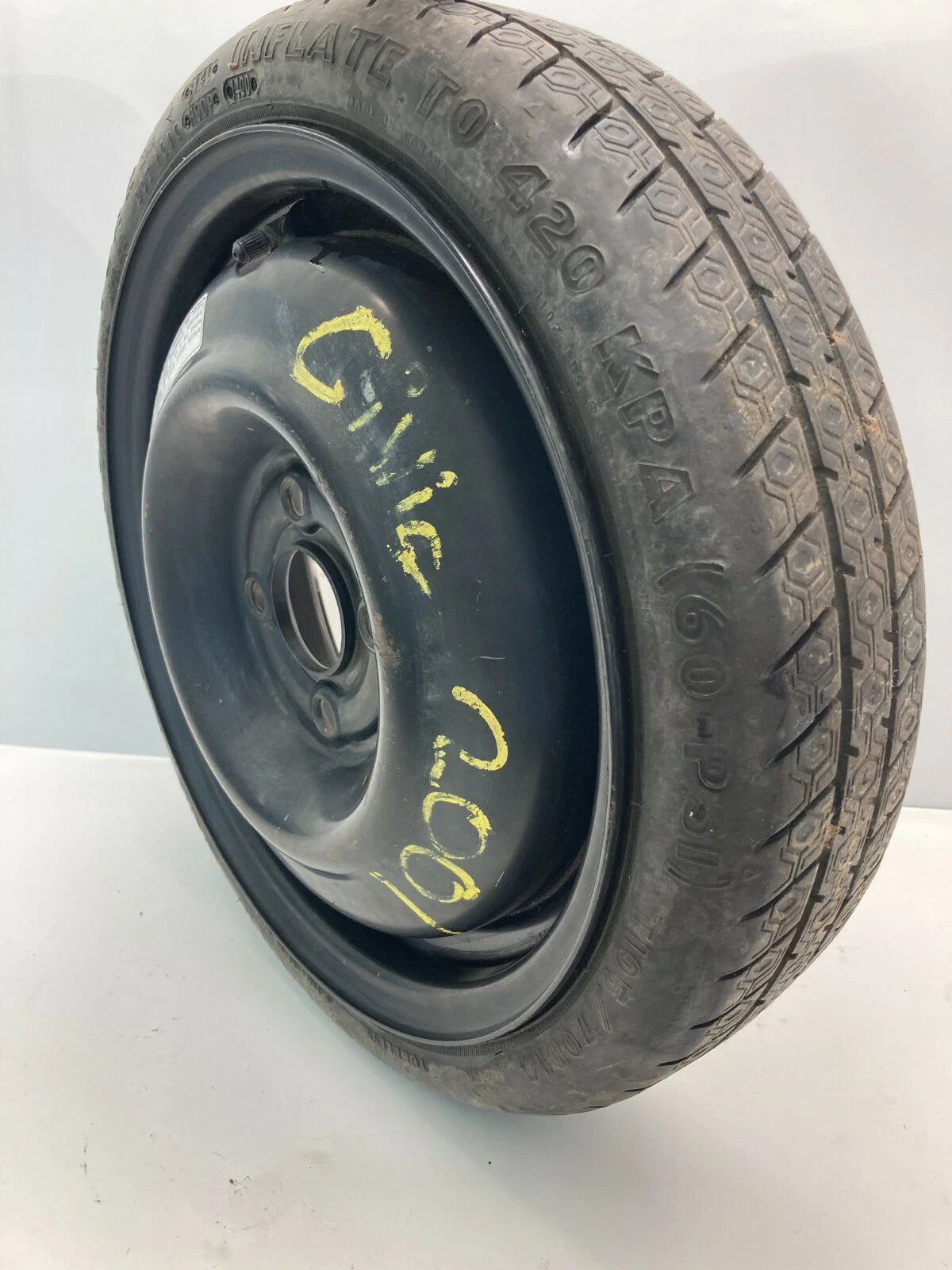 2001 01 HONDA CIVIC EMERGENCY SPARE TIRE WHEEL COMPACT DONUT T105/70D14 OEM