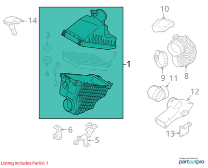 2010-2013 SUZUKI SX4 AIR CLEANER INTAKE LOWER COVER HOUSING OEM 13700-54L00