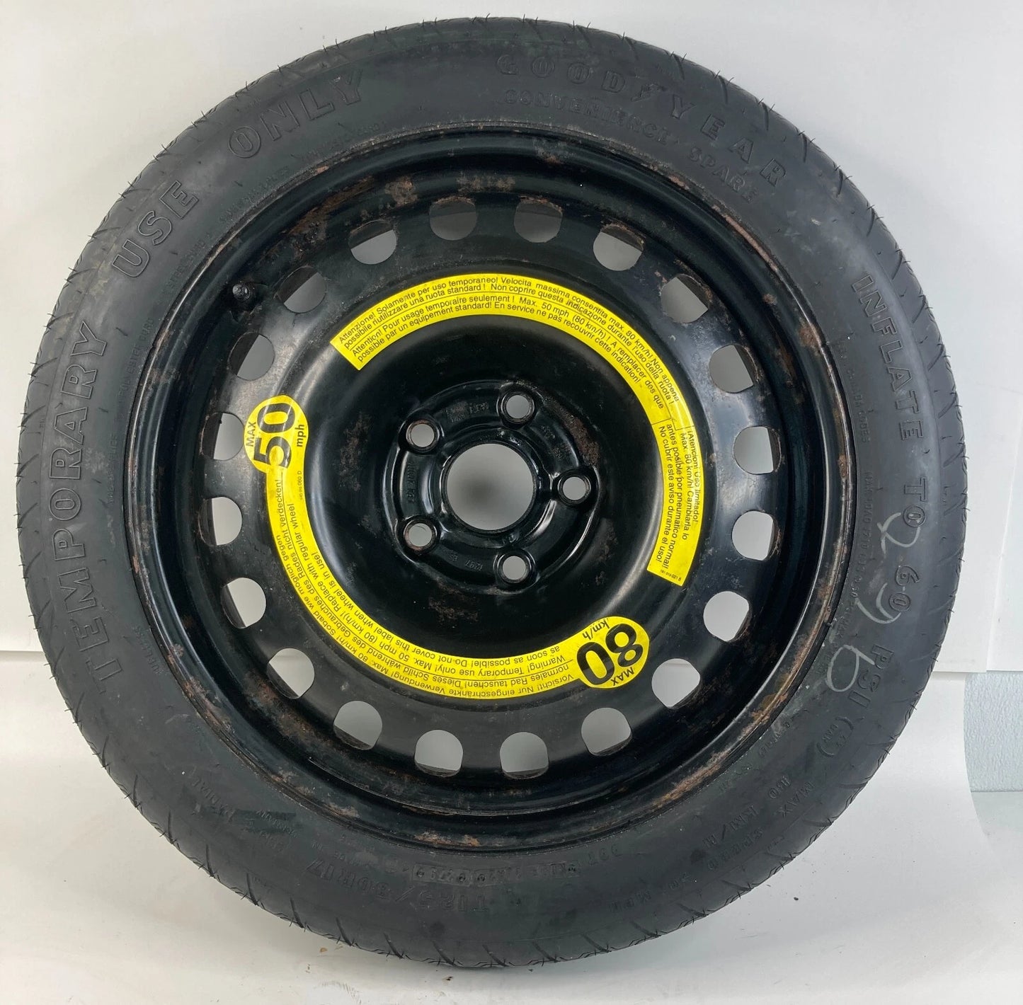 1998-2004 AUDI A6 QUATTRO 98-01 A4 QUATTRO SPARE TIRE COMPACT DONUT T125/80 R17