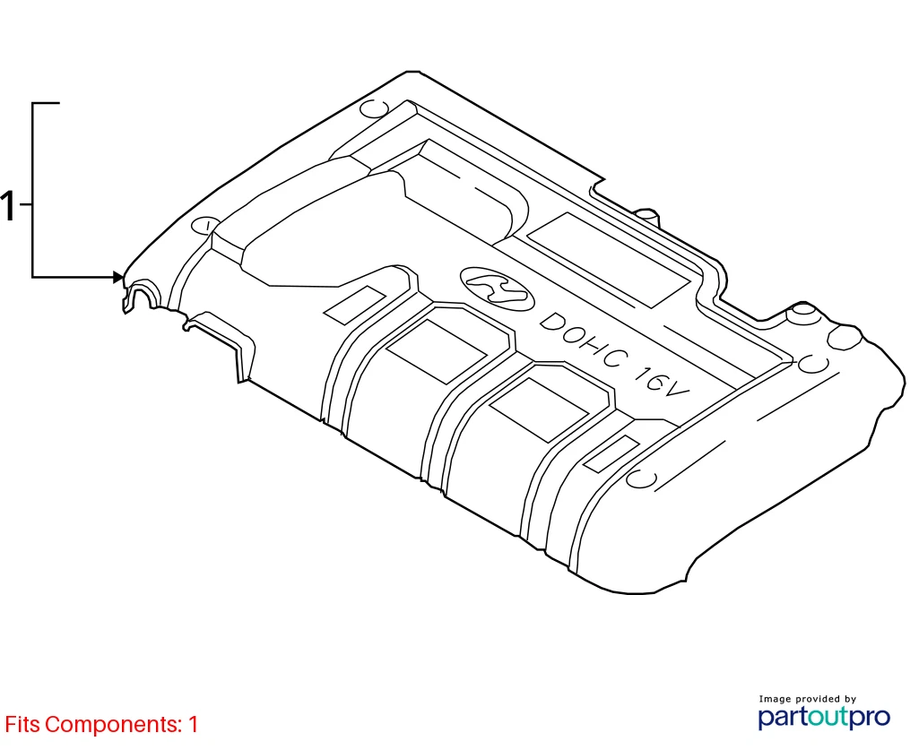 2008-2012 HYUNDAI ELANTRA 2.0L L4 ENGINE COVER 29240-23150 OEM