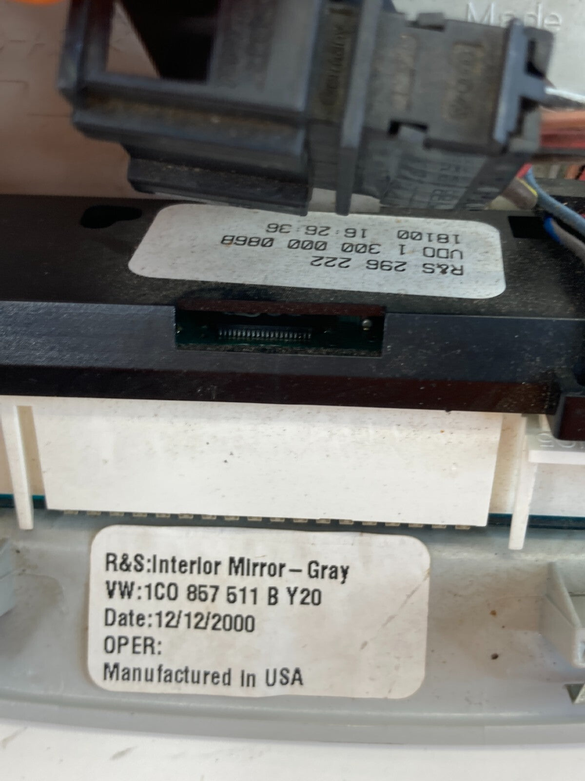 1998-2002 VW Volkswagen Beetle Rear View Interior Mirror Assembly 1C0857511B OEM