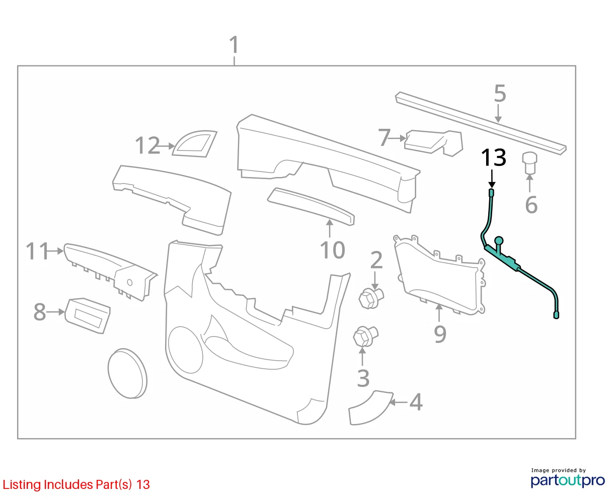 2012-2015 CHEVROLET CAPTIVA SPORT FRONT LEFT DOOR WINDOW SWITCH WIRE HARNESS OEM