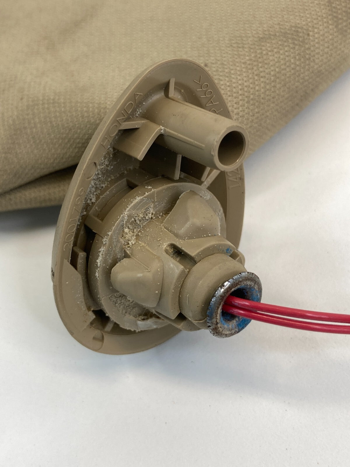 08-10 Honda Accord Driver Left Sun Visor Shade w/ Mirror Illuminated Ivory OEM