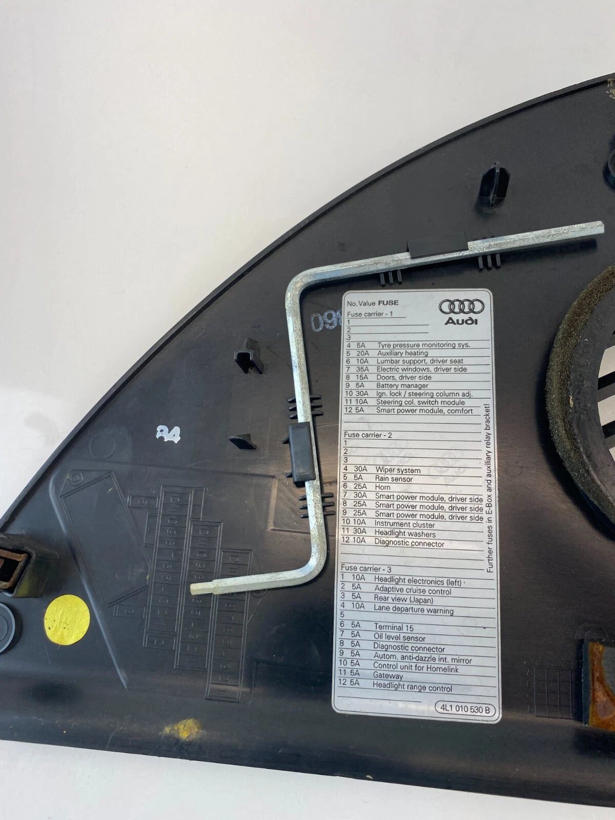 2007-2015 Audi Q7 Dashboard Left Side Fuse Box End Cover Trim Panel 4E0857085