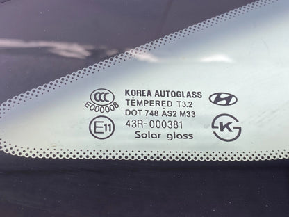 2011-2015 HYUNDAI SONATA QUARTER WINDOW GLASS REAR RIGHT OEM FACTORY 87820-3S100
