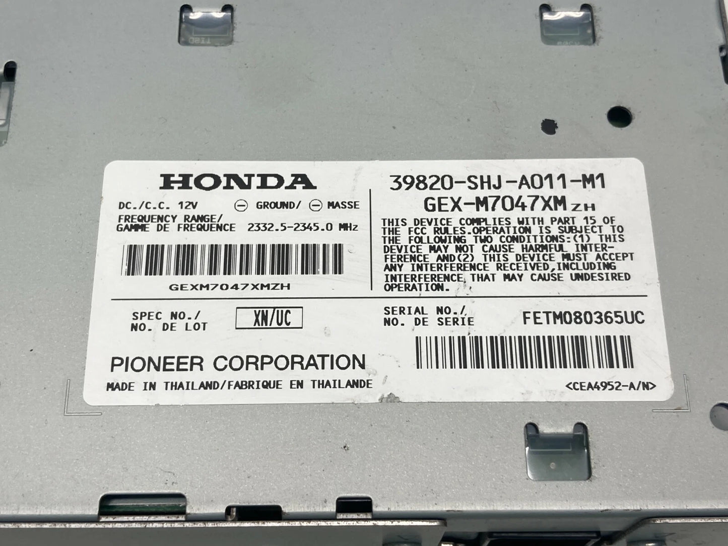 2005-2010 HONDA ODYSSEY SATELLITE RECEIVER CONTROL MODULE UNIT 39820SHJA011 OEM