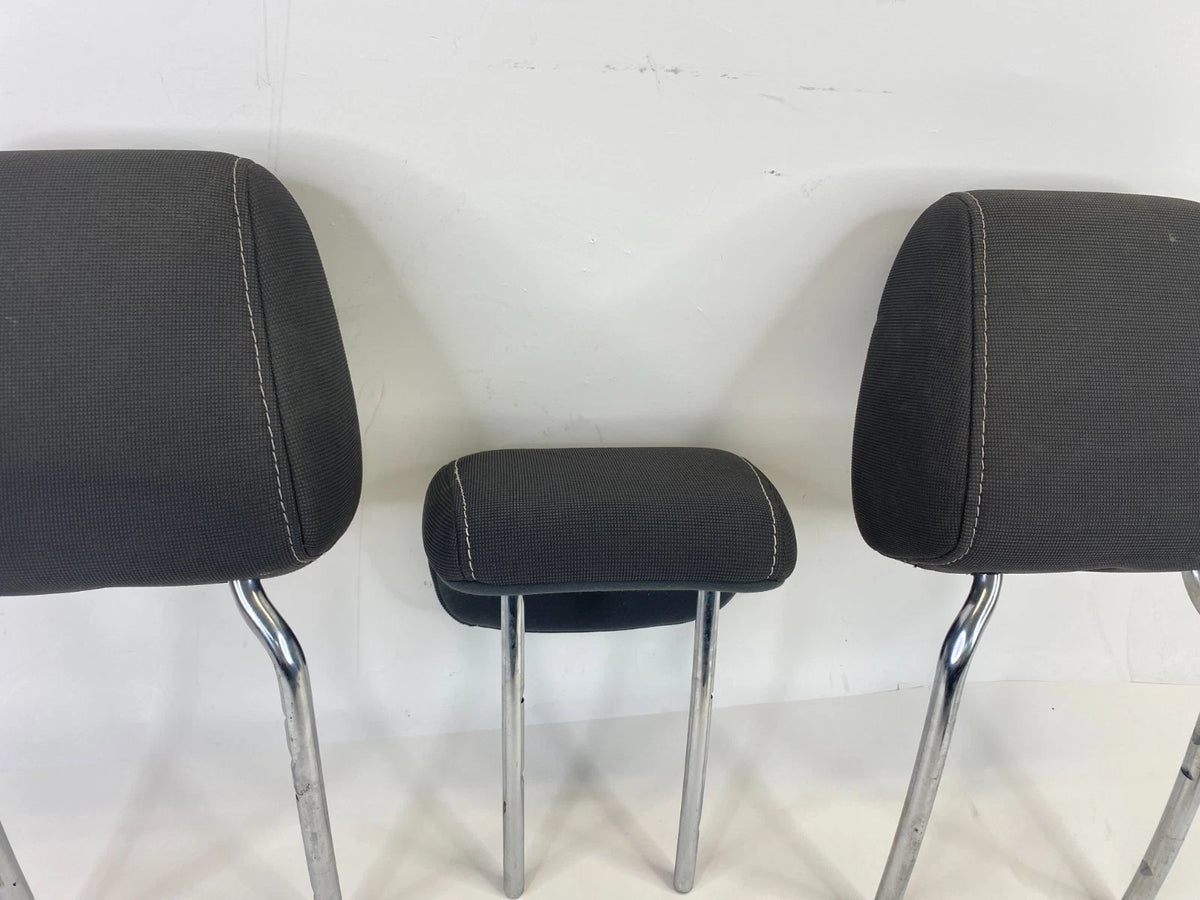 2012-2014 FORD FOCUS REAR HEADREST SET OF 3 BLACK CLOTH LEFT RIGHT CENTER OEM