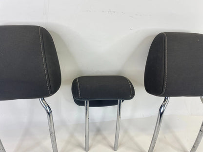 2012-2014 FORD FOCUS REAR HEADREST SET OF 3 BLACK CLOTH LEFT RIGHT CENTER OEM