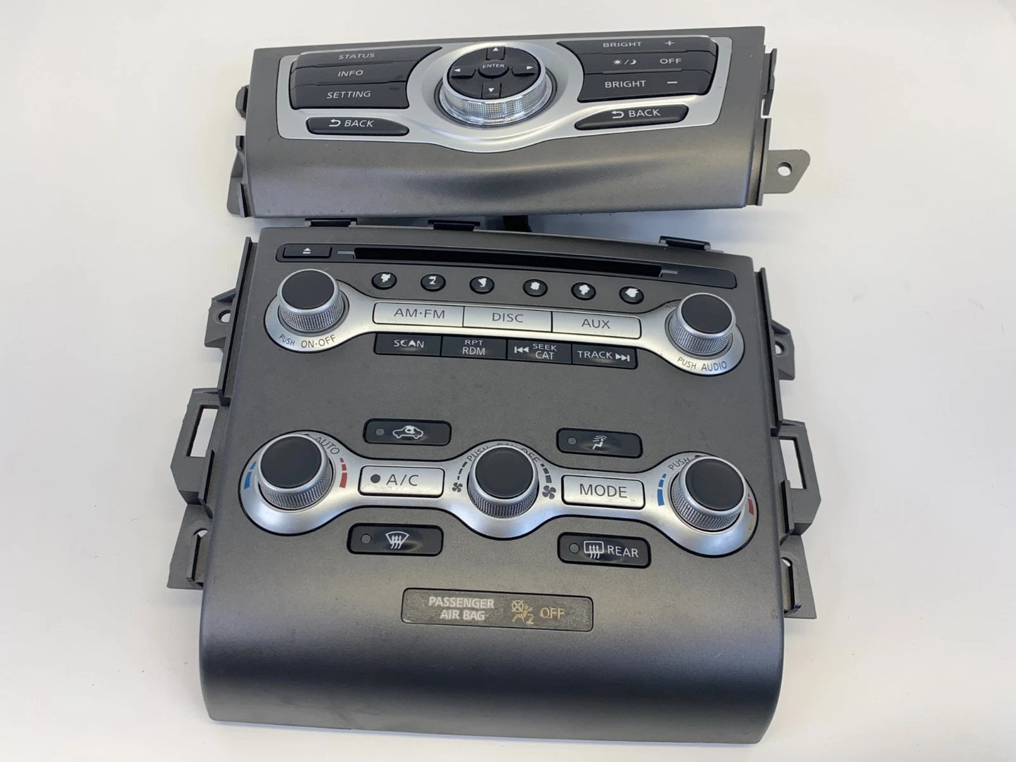 2009 10 11 2012 NISSAN MURANO AM/FM RADIO CD PLAYER FACEPLATE CLIMATE CONTROL